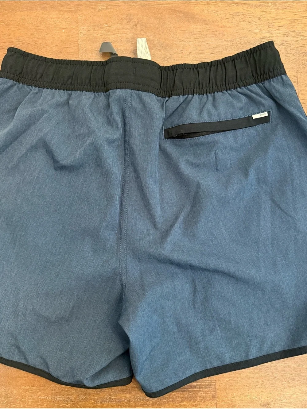 Vuori Blue Swim Board Shorts with Black Waistband